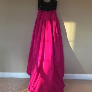pink and black evening gowns